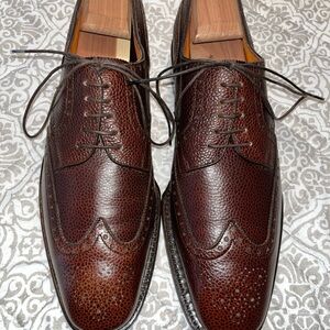 Elegant Brown Leather Men's Dress Shoes